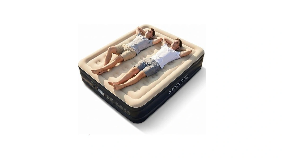 Sennoul Air Mattress Queen With Built In Pump, Inflatable Mattress