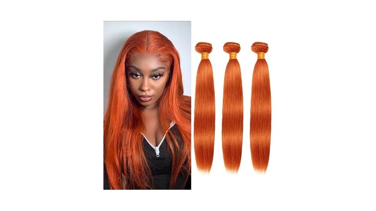 10a Grade #350 Orange Straight Human Hair Bundles 8 10