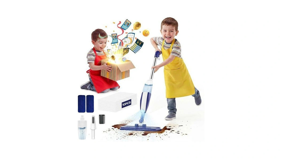 Kids Spray Mop - Chores Chart Set Montessori Cleaning Toy