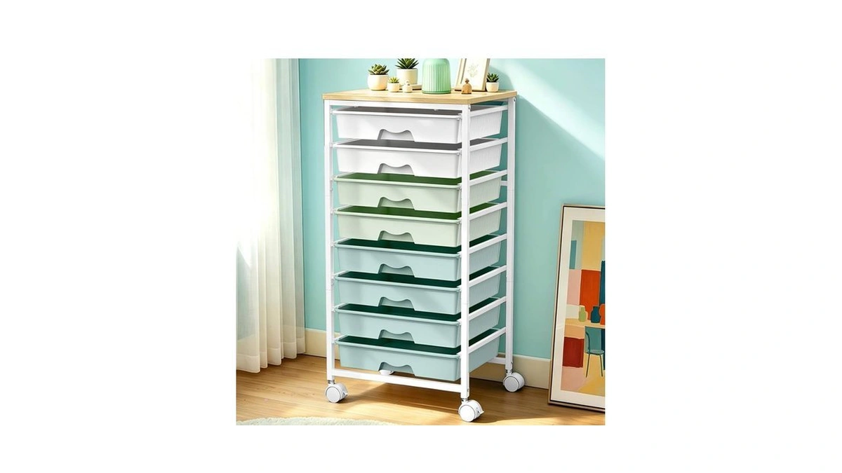Sunally Rolling Storage Utility Cart With 8 Drawers, Storage Drawer