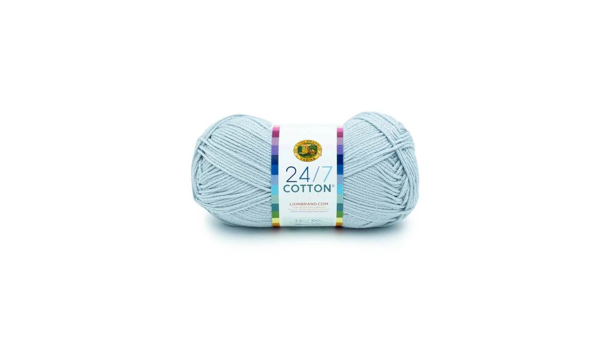 Lion Brand Yarn, 24/7 Cotton Mercerized Lightweight Yarn For Knitting,