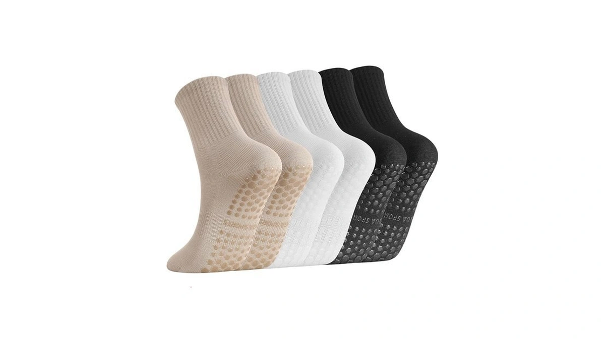Scenicamp 3 Pairs Pilates Socks With Grips For Women, Non