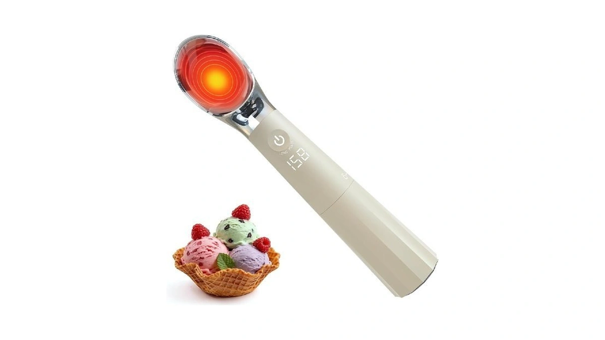 Heated Ice Cream Scoop With Temperature Display, 158°f Rechargeable Electric