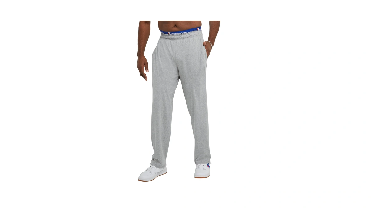 Champion Men's Open-bottom Lounge Pants, Standard Fit, Lightweight 100% Cotton,