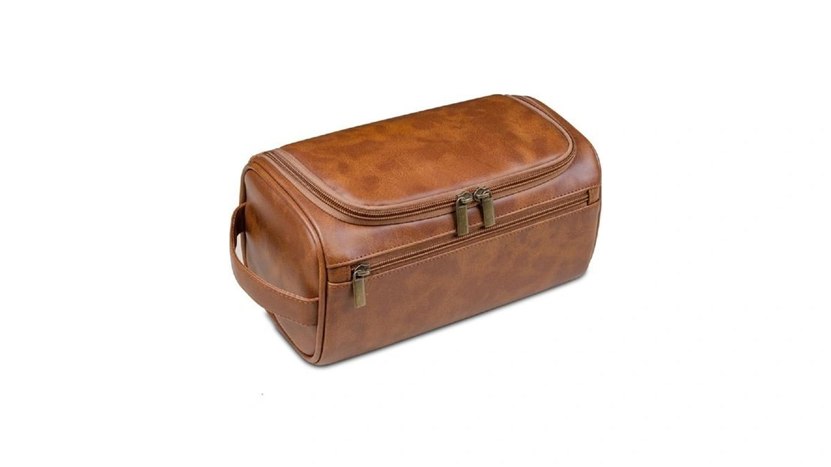 Lianhtai Toiletry Bag For Men,small Leather Travel Pouch Bag With