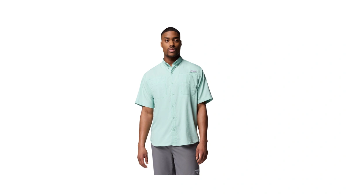 Columbia Mens Pfg Tamiami Ii Short Sleeve Fishing Shirt, Misty
