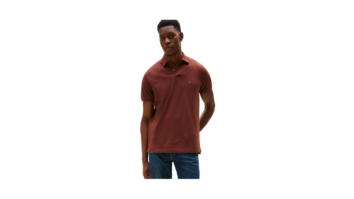 Tommy Hilfiger Men's 1985 Classic Short Sleeve Polo, Pure Brown