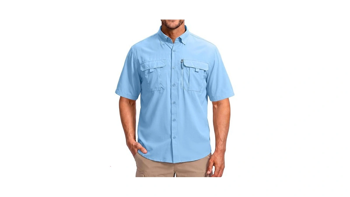 Betbo Men's Short Sleeves Fishing Shirts Button Down Summer Travel