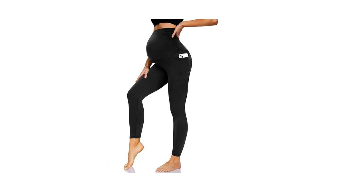 Maternity Leggings With Pockets – Over-the-belly Supportive Pregnancy Pants –