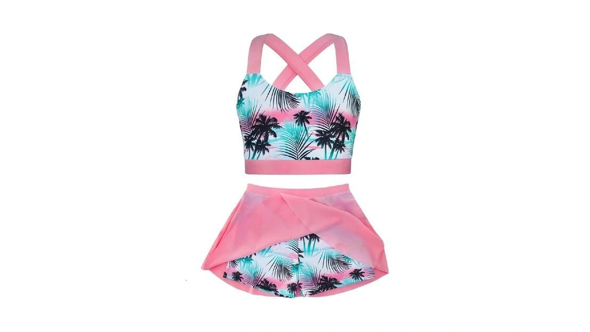 Cutemile Girls Size 12 Bathing Suit 2 Piece Swimsuit Tropical