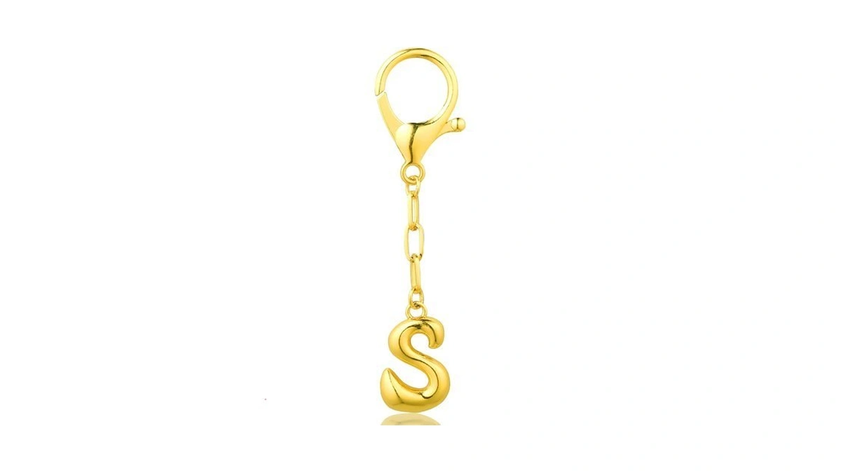 Vickhu Gold Plated Initial Letter Keychain For Women Car Key