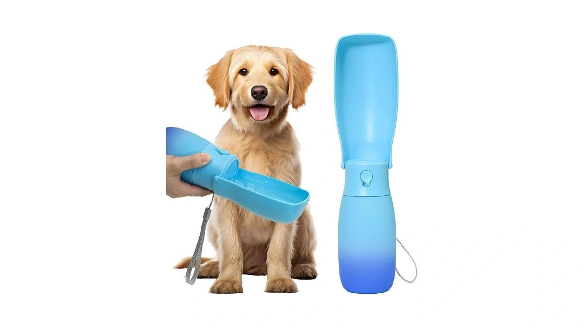 Vepouyu Dog Water Bottle, Travel Puppy Water Bowl, Leak Proof