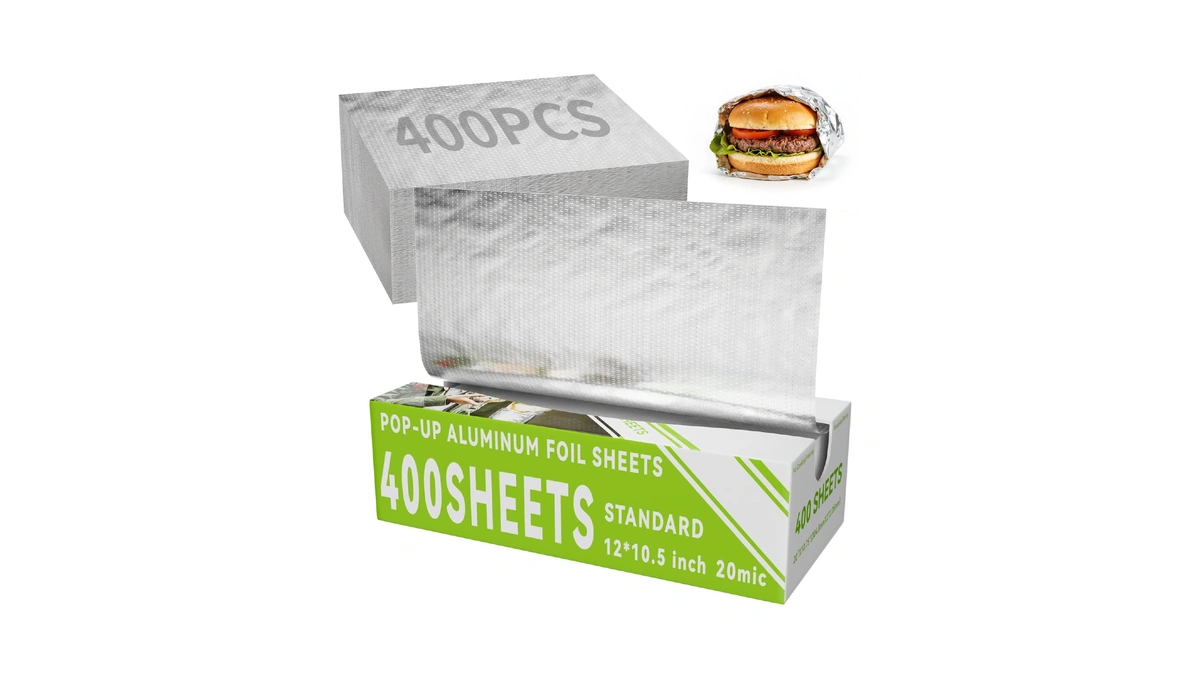 Aluminum Foil Sheets, 400 Count Tin Foil,12" X 10.5" Pre-cut