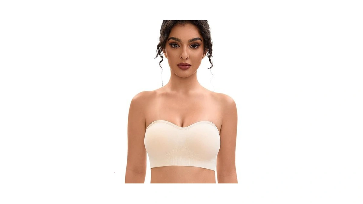 Yhgv Strapless Bras For Women-push-up Non-slip Bandeau Bra,seamless Wirefree Padded