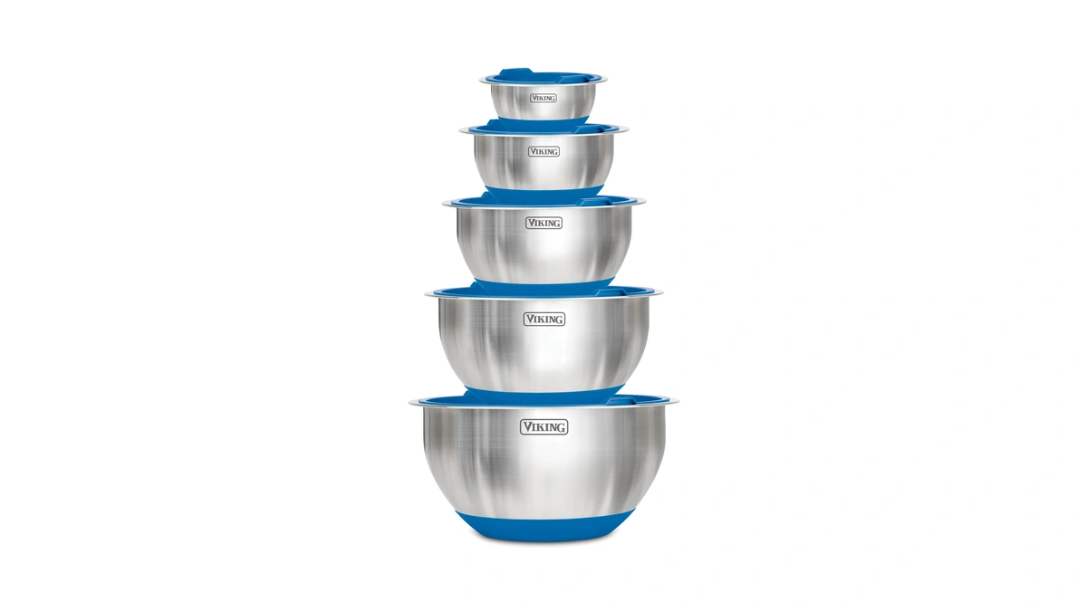 Viking Mixing Bowls Set, 10 Piece Stainless Steel Kitchen Cookware,