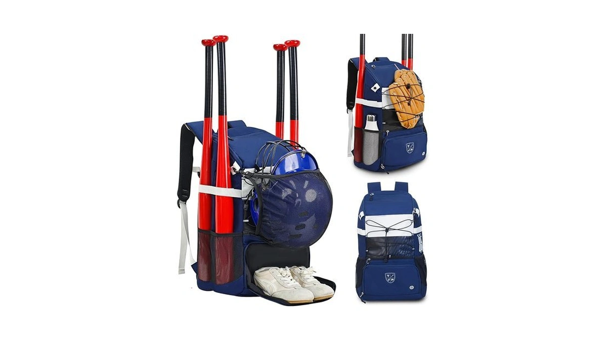 Opoalo Baseball Bag For 4 Bats, Softball Backpack With Shoe