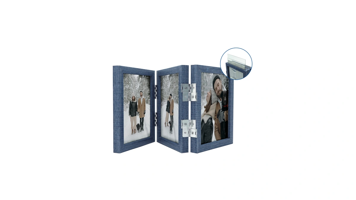 Coieaa 3 Picture Frame 5x7 Three Photo Collage Frame Hinged