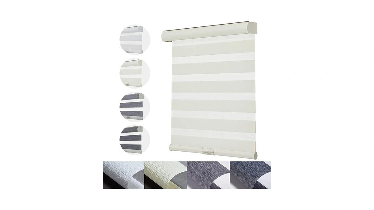 Persilux Cordless Zebra Blinds For Windows With Jacquard Pattern Insulated