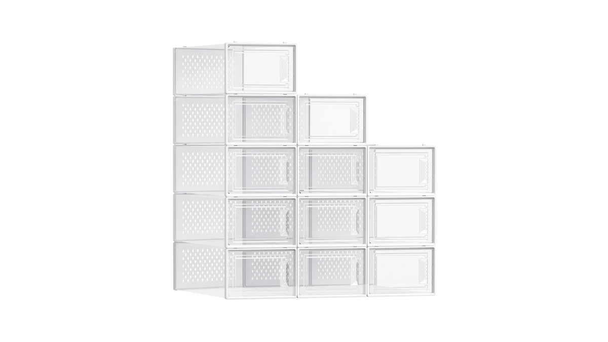 Songmics Shoe Boxes, Pack Of 12 Shoe Storage Organizers, Stackable
