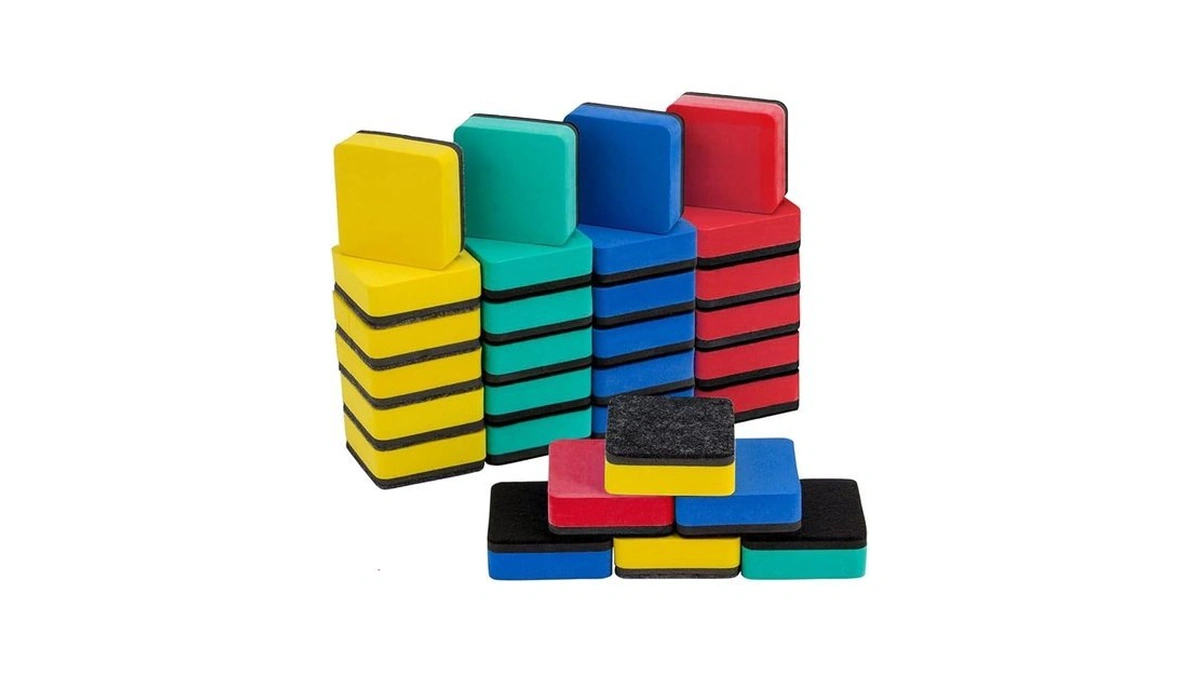 24 Pcs Strong Magnetic Whiteboard Erasers - Mini Dry Erase