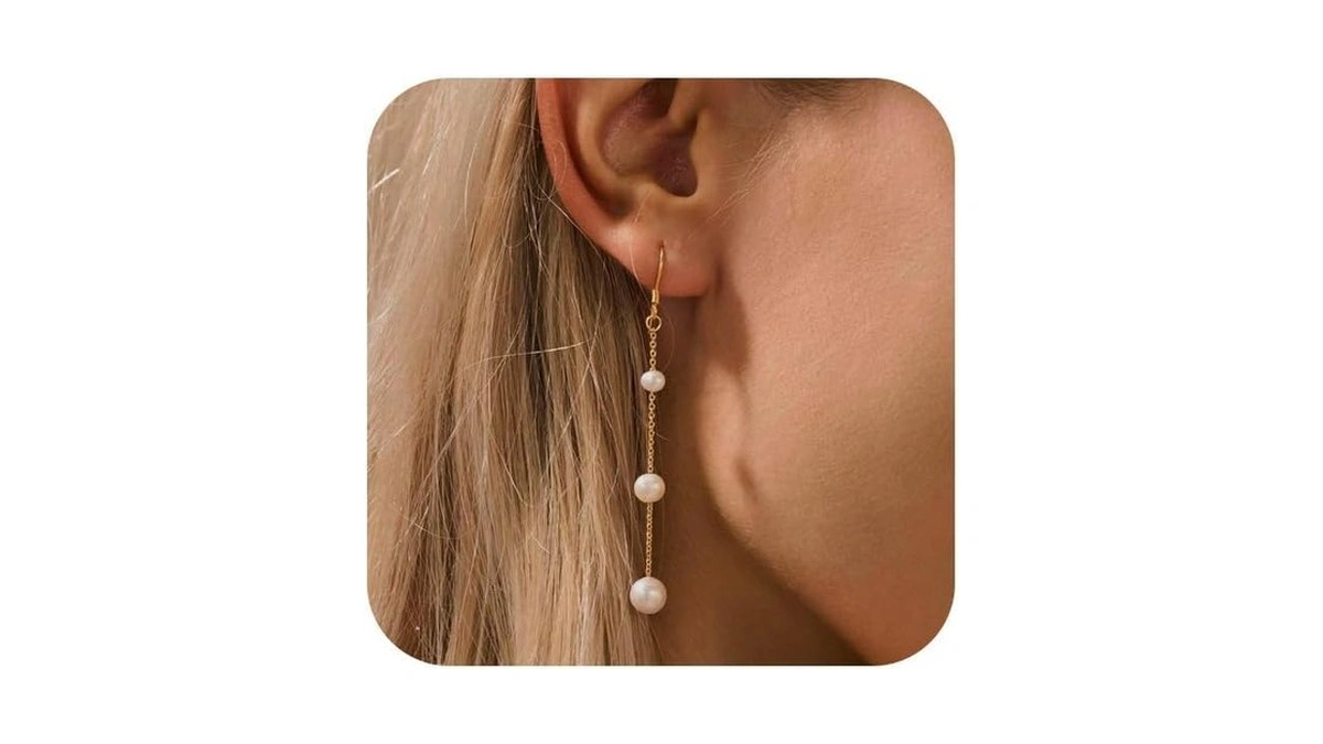Pearl Drop Earrings For Women Trendy,dainty Dangle Earrings Simple Small