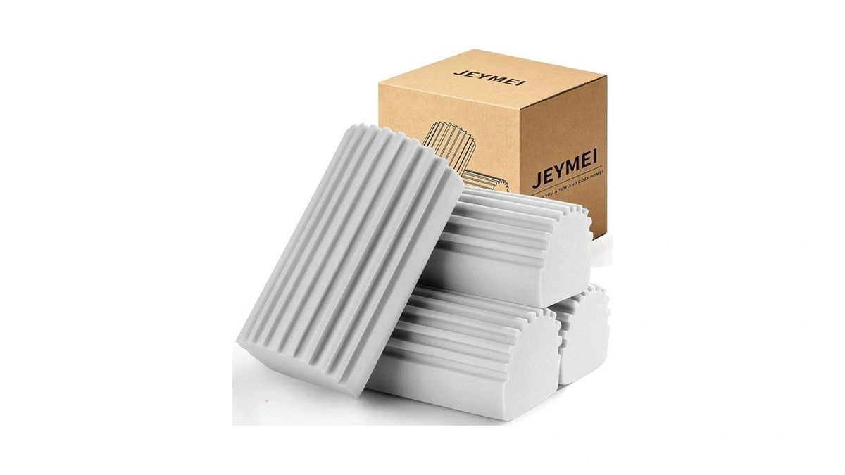 Jeymei 4-pack Damp Clean Duster Sponge,gray Damp Dusting Sponge,duster Baseboard