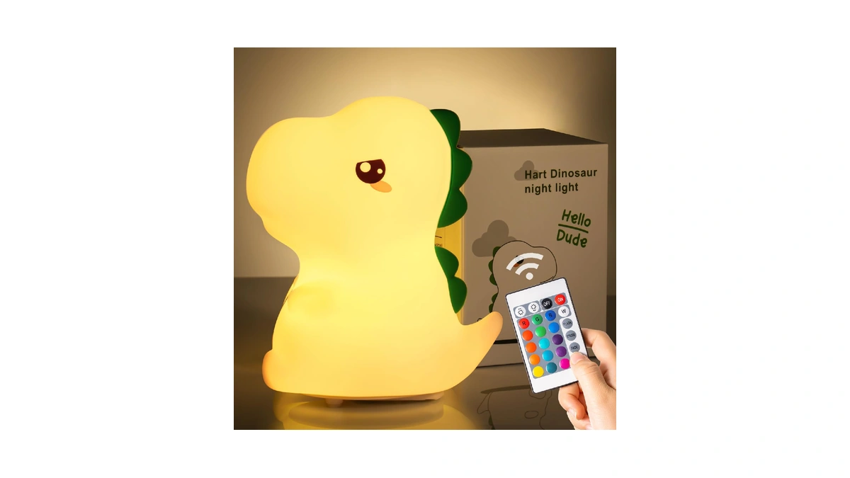 Onefire Dinosaur Toys For Kids 3-5,16 Colors+silicone+dimmable+12 Hr Use Night