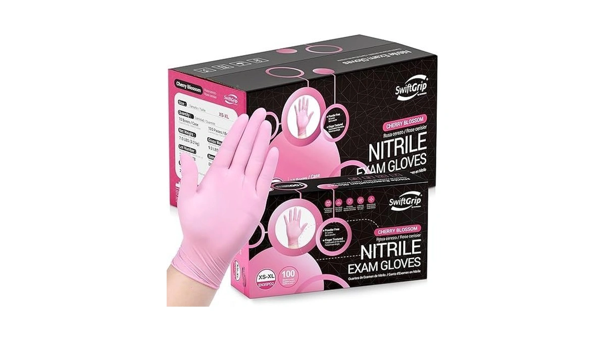 Swiftgrip Disposable Gloves - Pink, Latex-free, Powder-free, 1000-ct Case (xl)