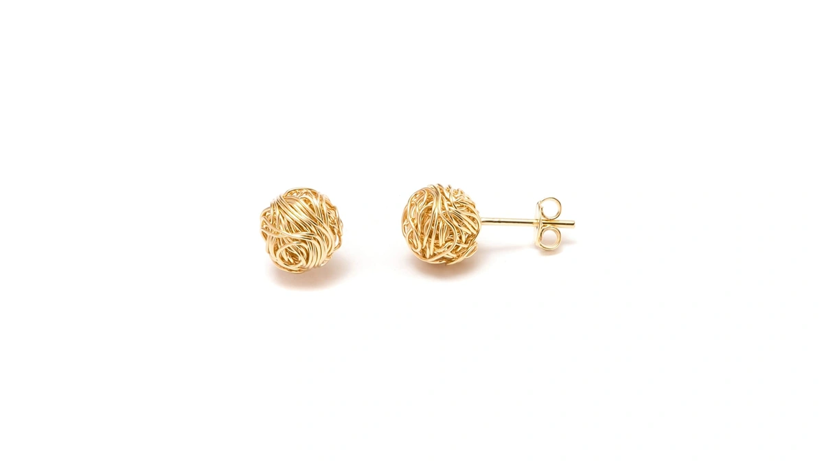 Barzel 18k Gold Plated Woven Love Knot Stud Earrings 10mm