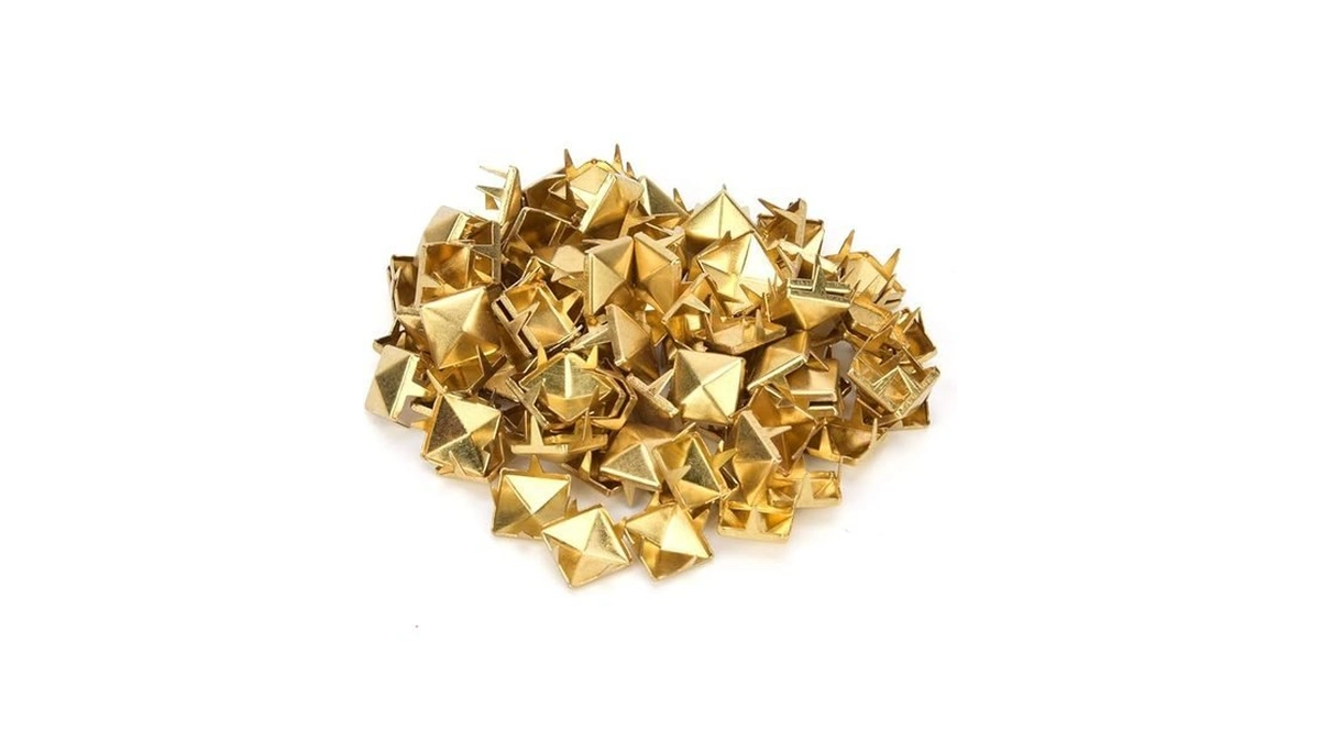 Rivets,100 Pcs 9 Mm Brass Copper Pyramid Studs 4 Prong