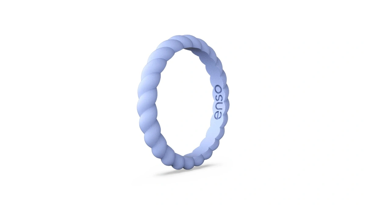 Enso Rings Braided Stackable Silicone Ring - Ocean Breeze -