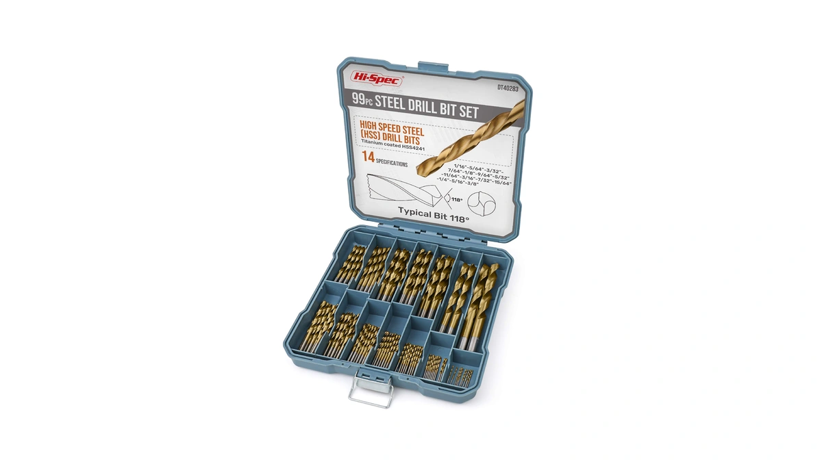 Hi-spec Tools Drill Bit Set 99pc Sae Hss Steel For