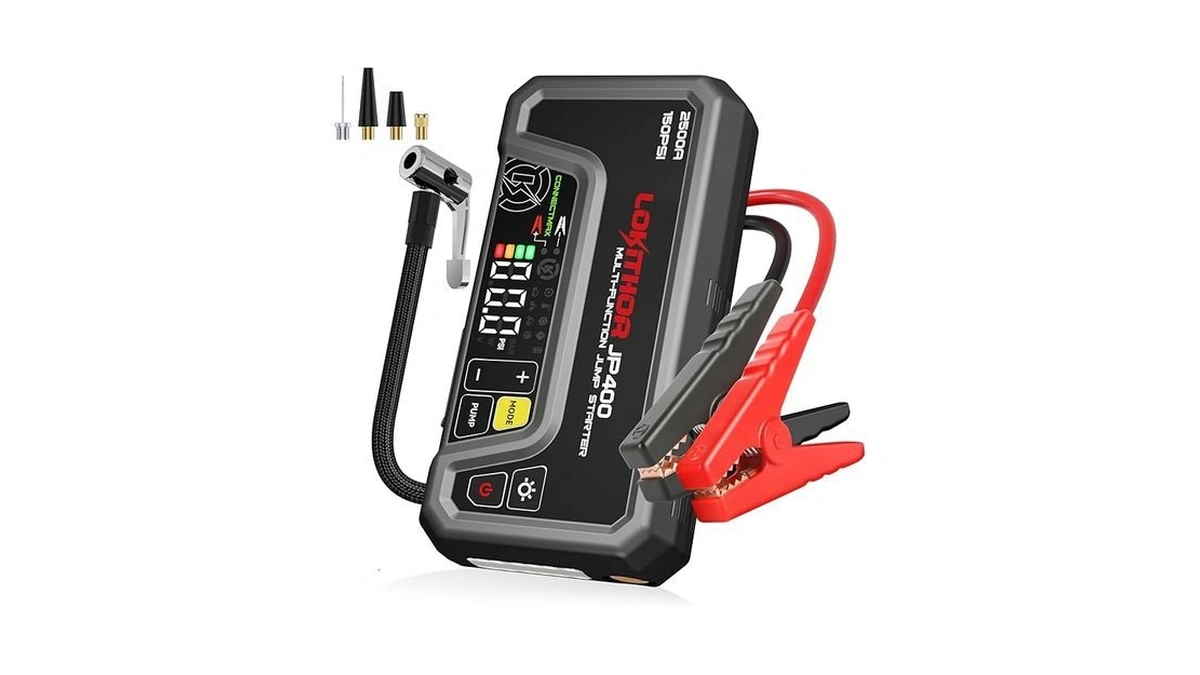 Lokithor Jp400 Jump Starter With Air Compressor, 2500a 12v Car