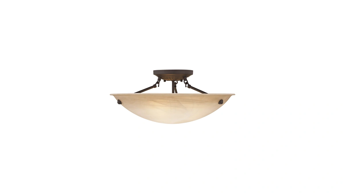 Livex Lighting 5626-07 Home Basics 3 Light Bronze Semi Flush