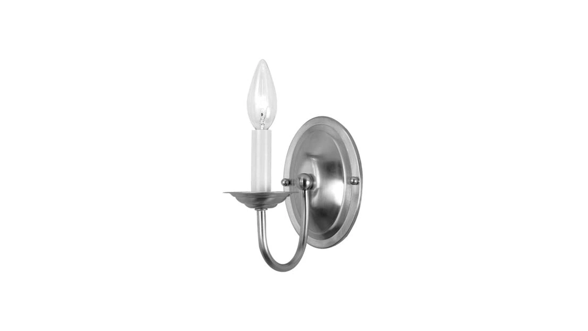 Livex Lighting 4151-91 Home Basics 1 Light Brushed Nickel Wall