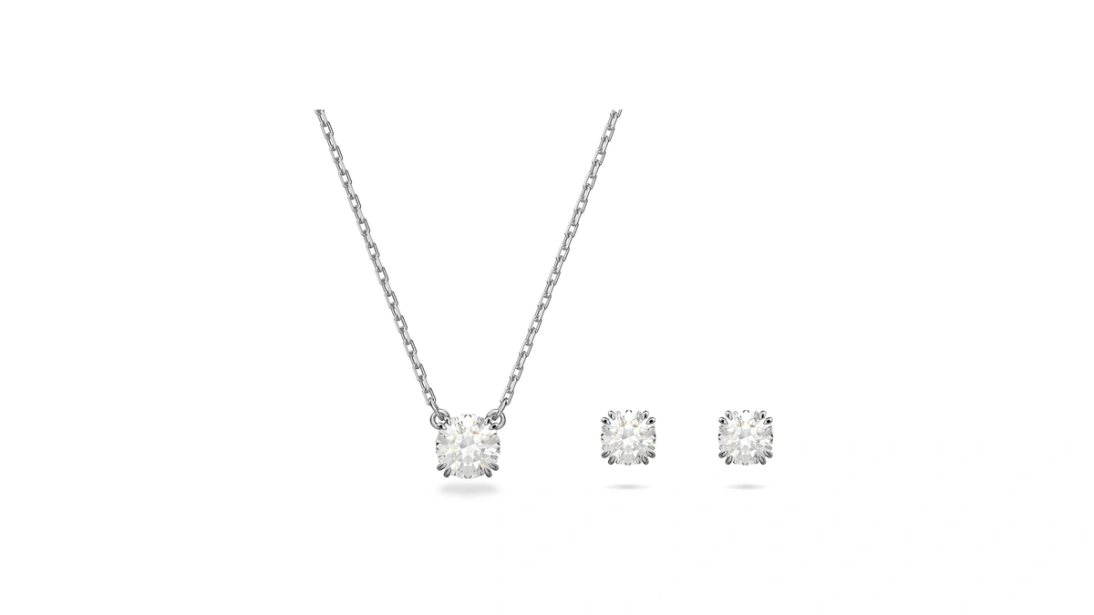 Swarovski Stilla Jewelry Set, Clear Crystals, Rhodium Finish