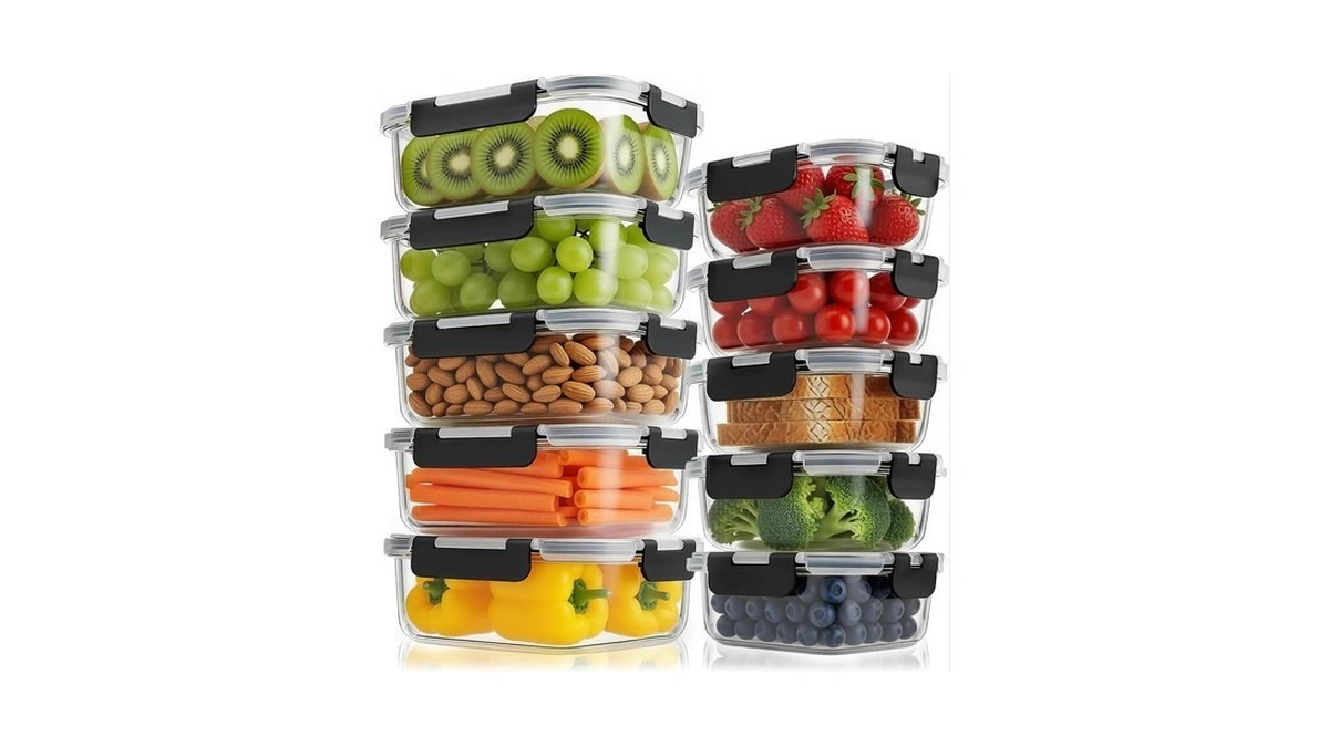 Bbv Glass Meal Prep Containers, [10 Pack] Glass Food Storage