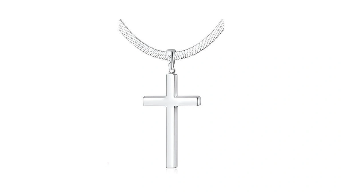 Eterjew 925 Sterling Silver Cross Necklace For Women, Womens Sterling