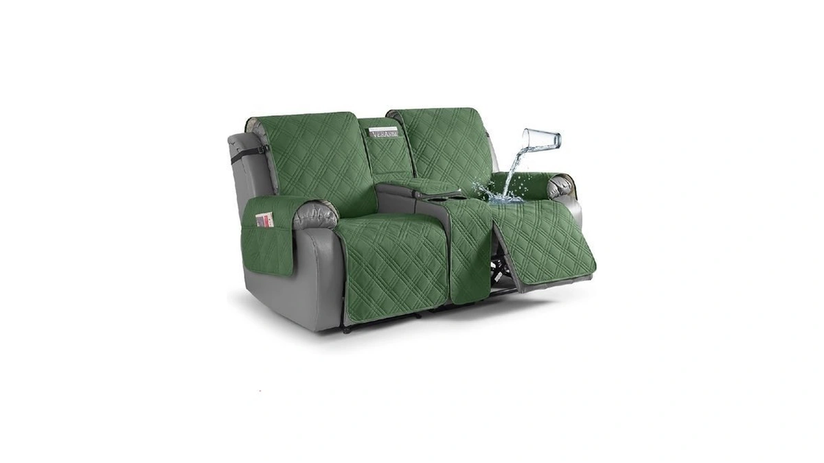 Taococo Loveseat Recliner Cover With Center Console, 100% Waterproof Pet