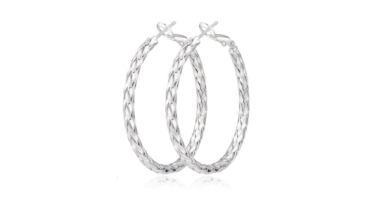 Geveay Silver Hoop Earrings For Women Lightweight 925 Sterling Silver