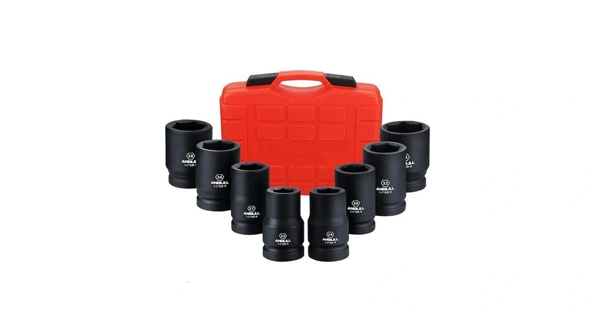 Anbull 1" Drive Jumbo Impact Socket Set, 9 Pieces Universal