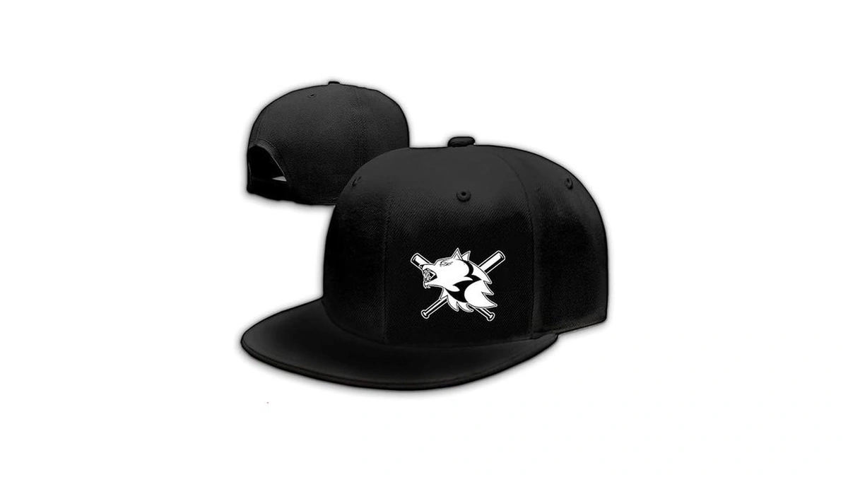 Wolf Baseball Caps Flat Bill Hats For Men Black Snap