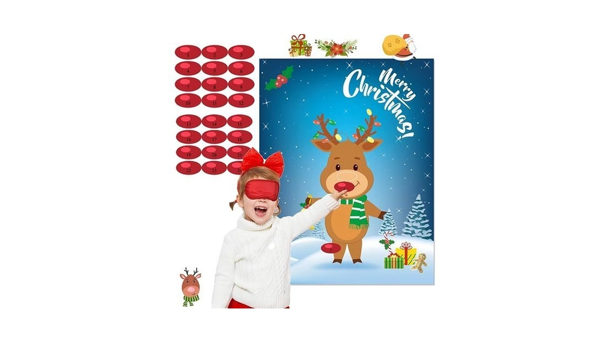 Funnlot Christmas Games For Kids Pin The Nose On The