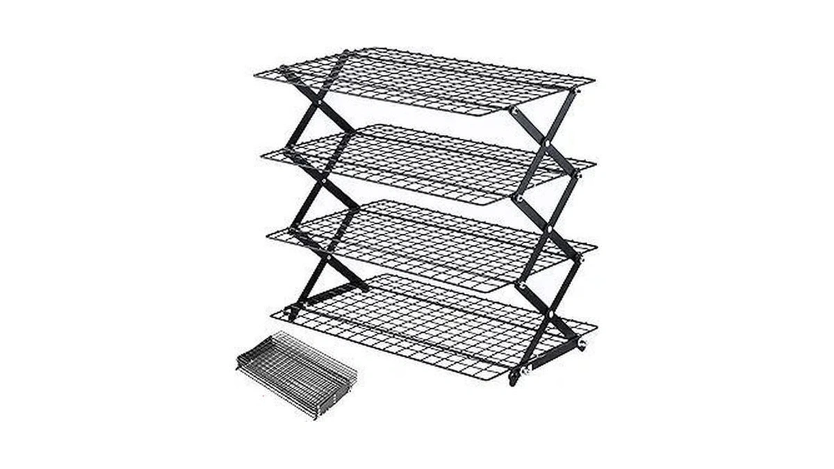 Pleafind 2/3/4-tier Collapsible Cooling Rack - 3 Setting Design, Adjustable
