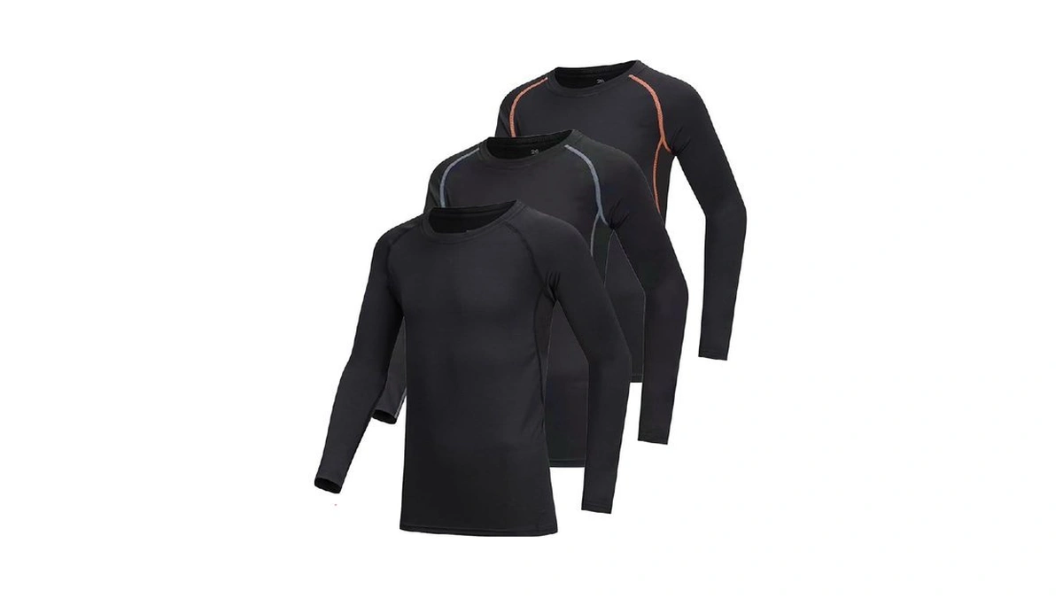 Ayeszeq 3 Pack Youth Boys & Girls Long Sleeve Compression