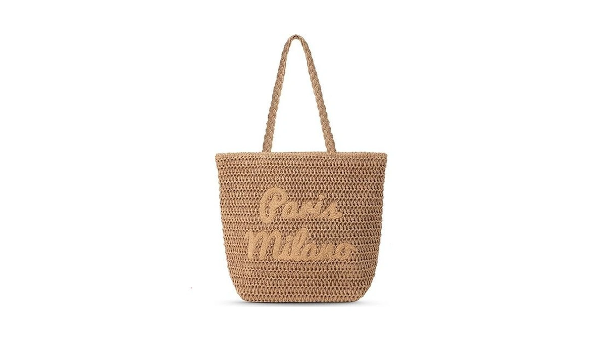 Fauson Straw Beach Bags For Women Beach Travel Shopping -