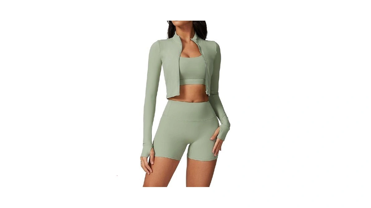 Agymnx Workout Sets For Women 3 Piece High Waisted Seamless