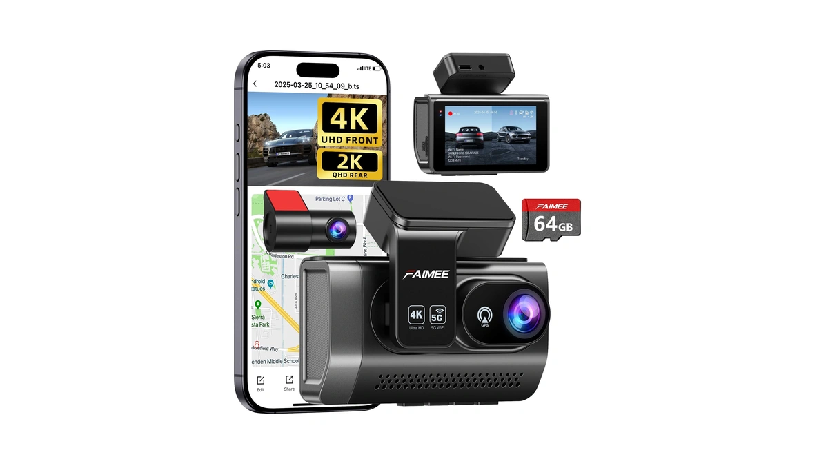 Dash Cam Front And Rear, 4k+2k Recording Dash Camera For