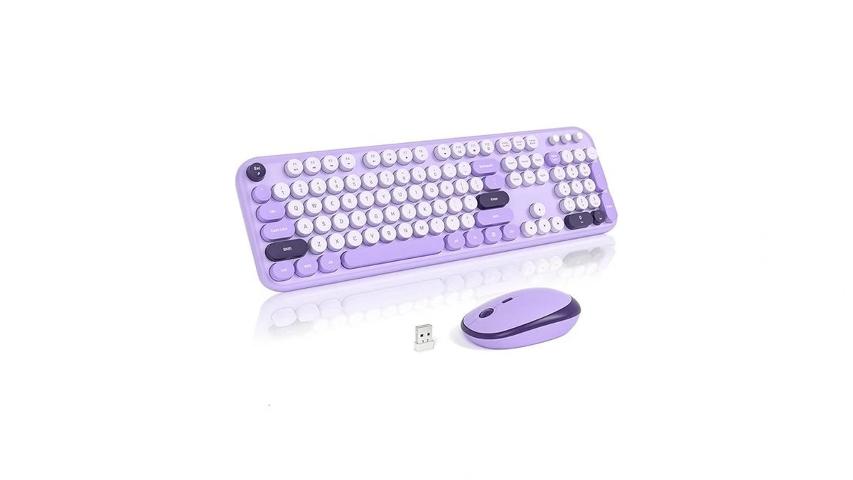 Mofii Wireless Keyboard And Mouse Combo, 2.4ghz Retro Typewriter Keyboard
