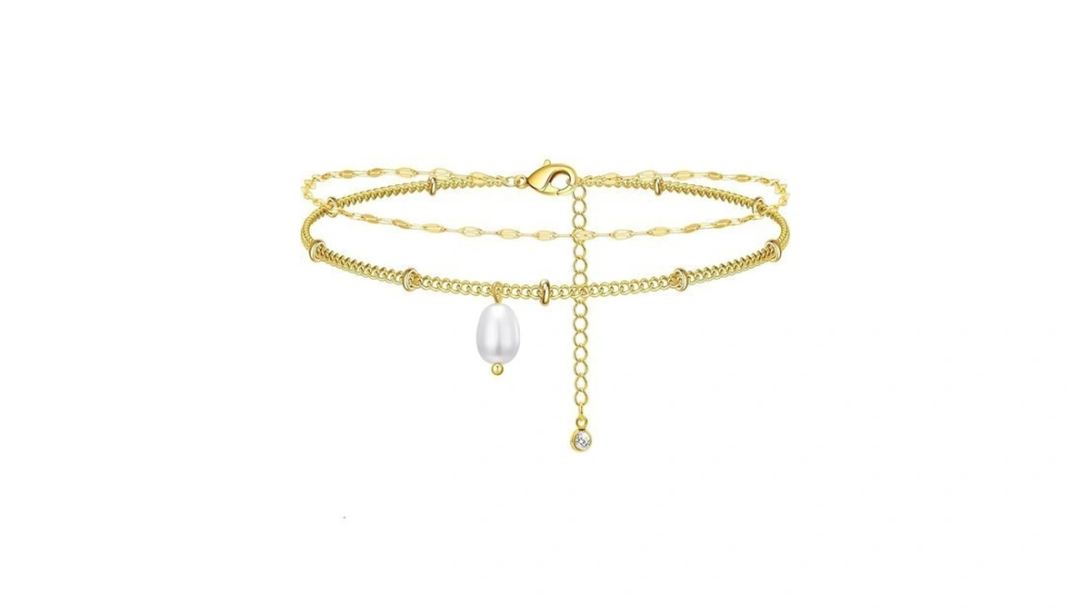 Bheop Ankle Bracelets For Women 14k Gold Plated Anklets For